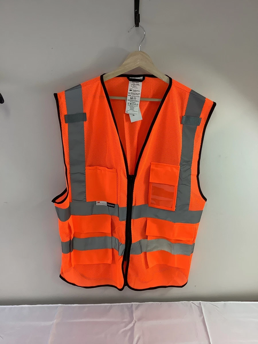 Salzmann Mens Size XL+ Orange Safety Reflective Vest