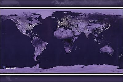 Poster, Many Sizes; Light Pollution World Map 2004 P2