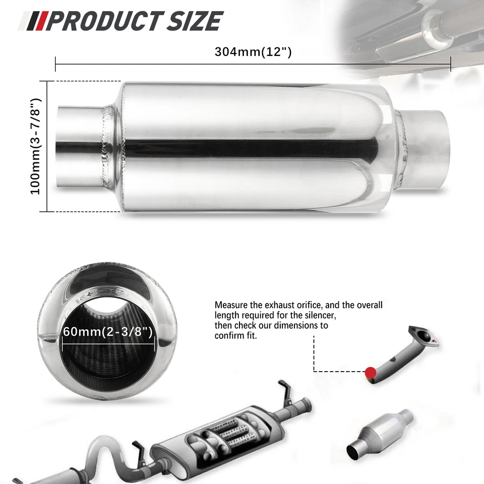 For Chevrolet Express 1500 4.3L 5.7L 2.5" Inlet/Outlet Muffler Exhaust Resonator Foto 2 de 4