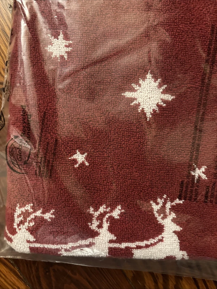 Pottery barn holiday towel hand kitchen bath Rudolph Santa  party gift Kid h - Image 3 of 4