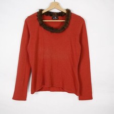 Maglione Etro in lana e visone rosso taglia L da donna