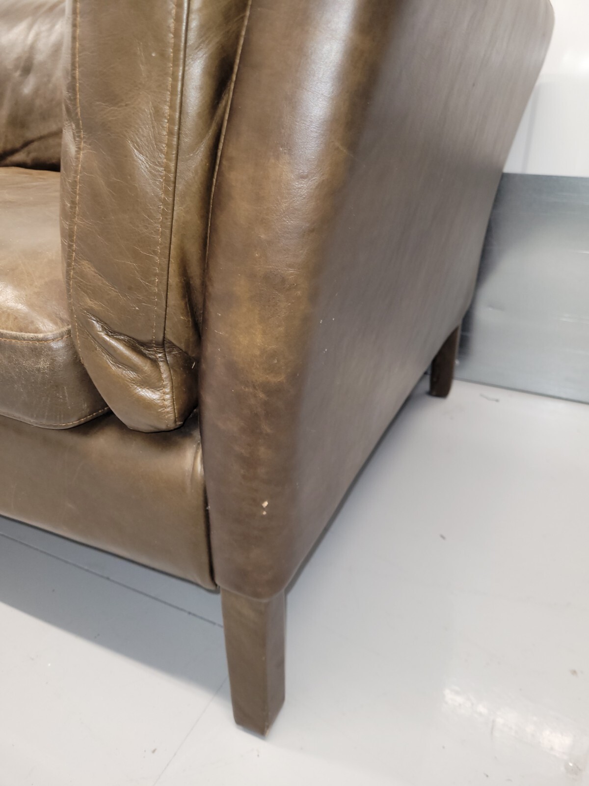 JOHN LEWIS 'GROUCHO' BROWN LEATHER 200CM SOFA HALO eBay
