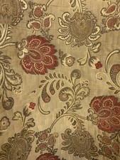LIGHT BROWN GOLD FLORAL CHENILLE UPHOLSTERY BROCADE FABRIC 56 in. Sold BTY