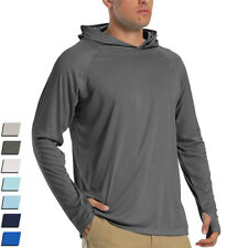UPF 50+ Men's Long Sleeve Sun Skin Protection T-Shirt Outdoor Fishing Hoodies US