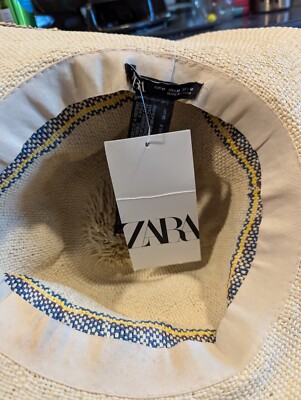 Zara Contrast Trim Hat - Sun Hat - Size M | eBay UK display picture 1