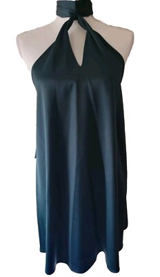 gianni bini satin dress Gianni Bini Daphne Satin Ruched Straight Neck Sleeveless Asymmetrical Hem Sheath Dress
