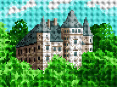 Orchidea Needlepoint canvas for halfstitch without yarn Castle 1292F