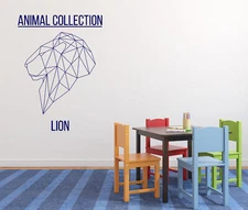 Vinyl Decal Wall Sticker Animal Collection Geometric Image Lion (n810)