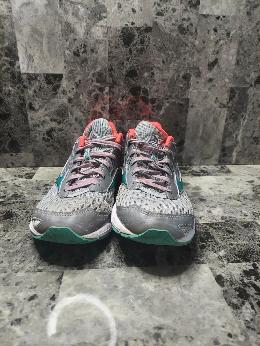 Mizuno Wave Catalyst 2 Gray Silver Pink Teal Womens Size 9.5 Shoes