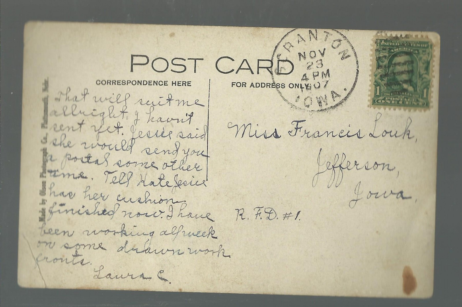 Scranton IOWA RP 1907 MAIN STREET nr Carroll Jefferson Lake City Glidden IA eBay