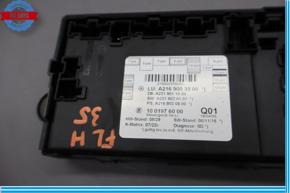 07-14 Módulo de control de puerta delantera izquierda OEM MERCEDES W216 CL550 CL63 AMG Foto 4 de 4