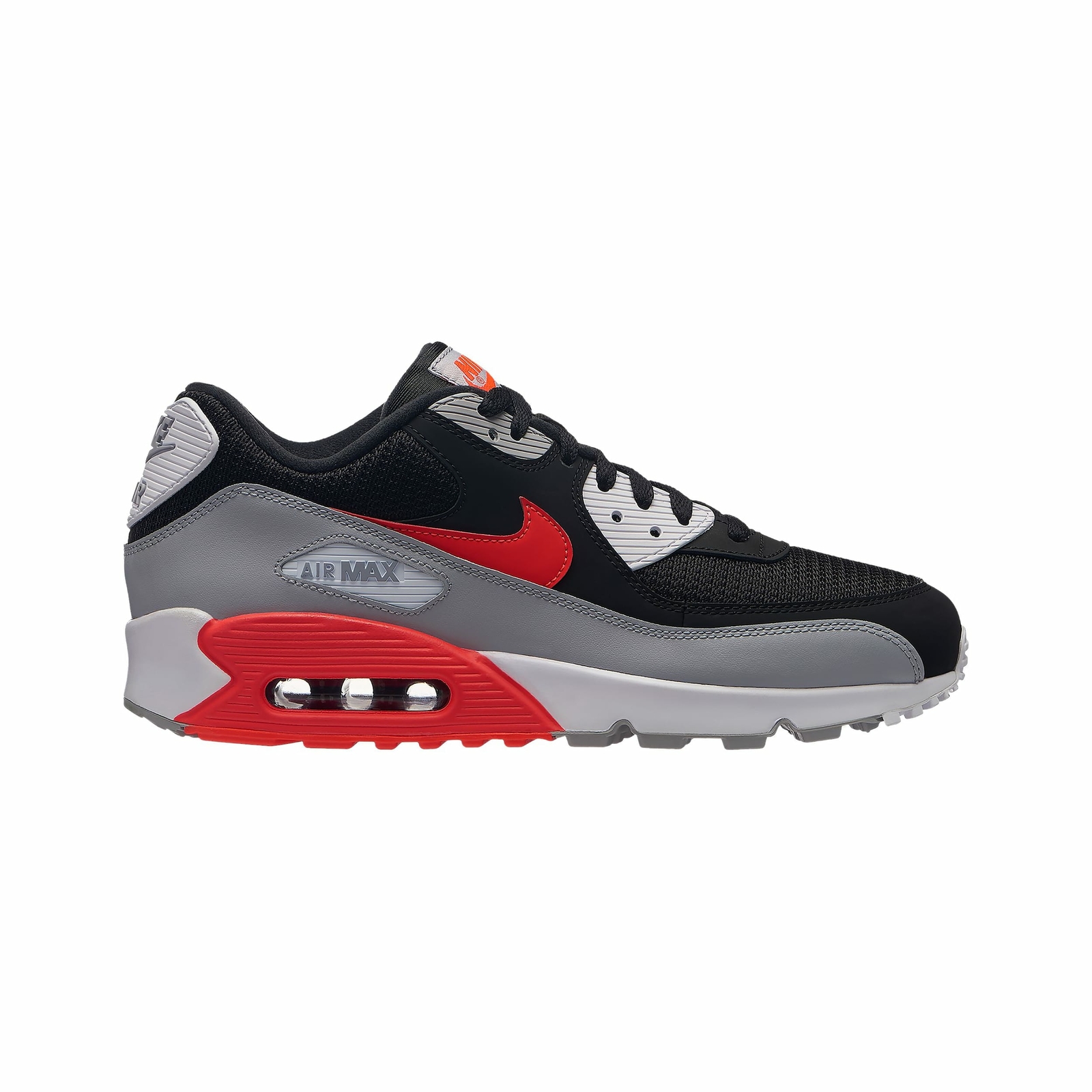 Nike Air Max 90 - Men's Wolf Grey Bright Crimson Black White J1285012 Nike Air Max 90 - Men's Wolf Grey Bright Crimson Black White J1285012