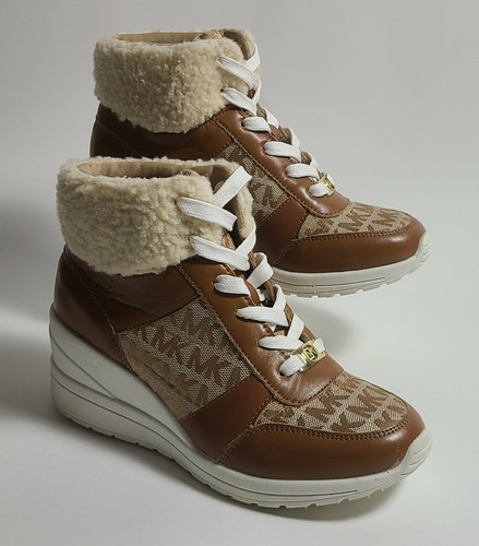 Michael Kors Tan Tahoe Wedge Boots 