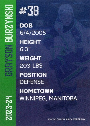 2023/24 Swift Current Broncos - GARYSON BURZYNSKI - Picture 2 of 2