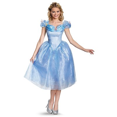 Disguise Women's Cinderella Movie Adult Deluxe Blue Dress Costume Size S