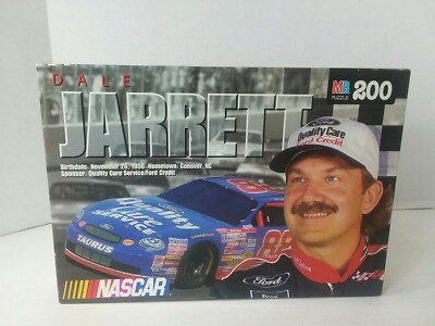 NASCAR Dale Jarrett Jigsaw Puzzle 200 Pieces Ford Taurus #88 Milton Bradley NEW
