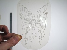 vtg 1960s Tattoo Flash acetate stencil Texas Flying Scorpion signed TX