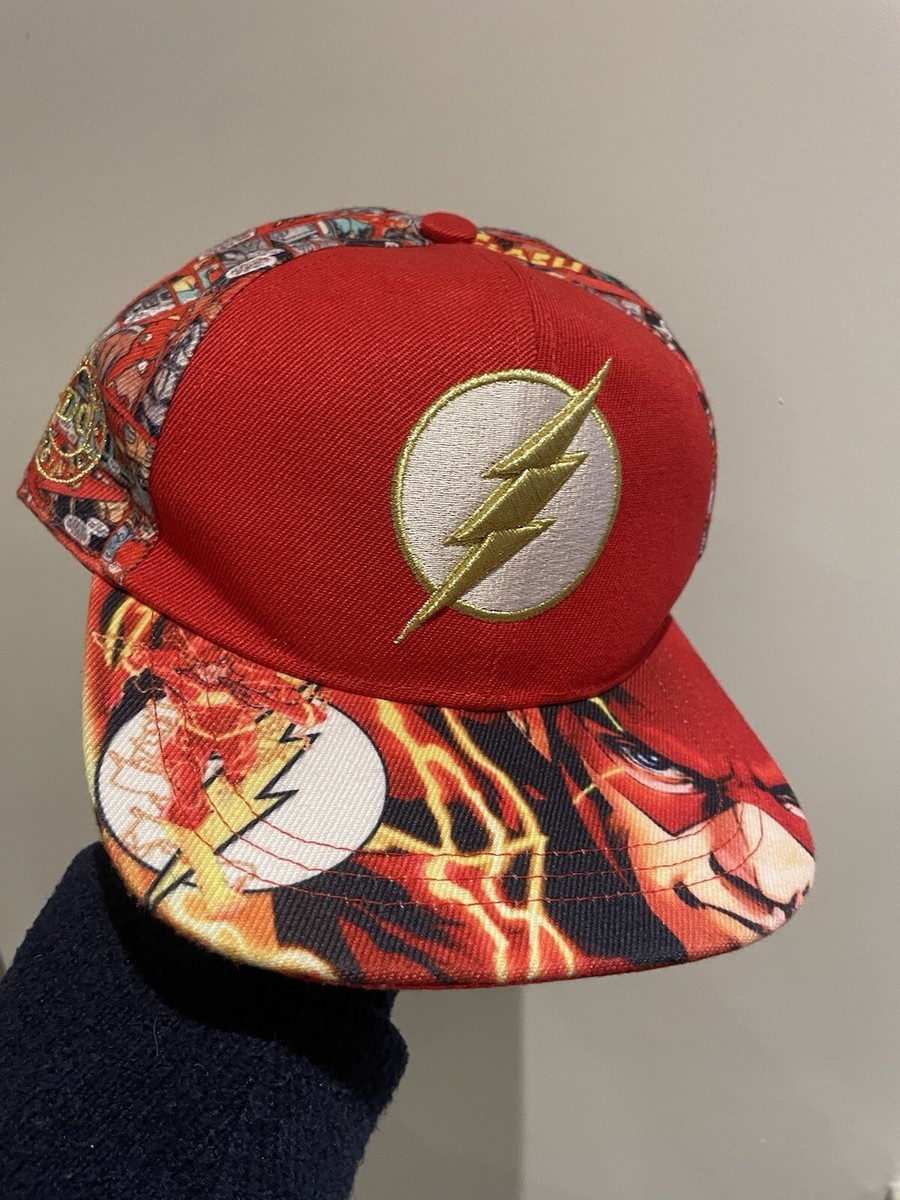 DC Comics The Flash Baseball Hat Cap Adjustable Snap Back Red