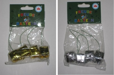Deko-Geschenkpakete - 4 Stück/Paket - Farbe: gold oder silber - Adventskranzdeko