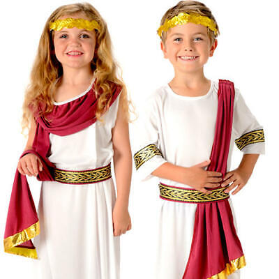Child ROMAN GIRL Fancy Dress Costume Ancient Rome Toga World Book Week Ages 3-10 