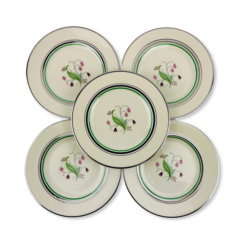 Syracuse China Coralbel Bread Plates Set of 5 Old Ivory Vintage 6" Pink Flowers - Picture 4 of 13