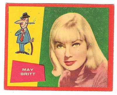 1959 Spanischer berühmter Filmstar Papier dünner Stempel Aufkleber Schauspielerin #113 May Britt