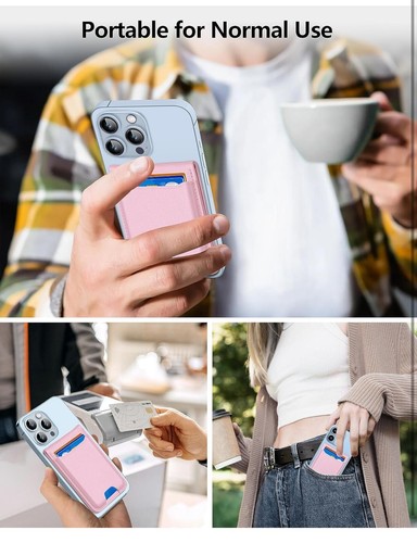 3 in 1 MagSafe Supporto a Portafoglio con Specchio, Finestra ID Aperta, Forte Parete Magnetica... - Foto 7 di 7