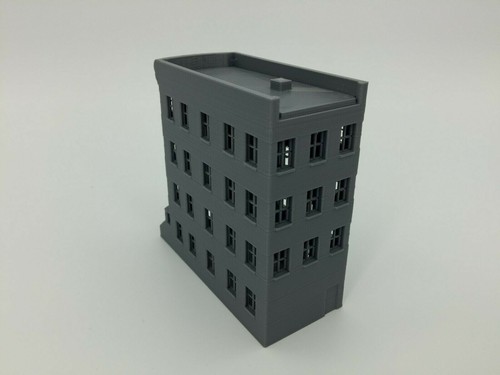 Edificio de piedra marrón del siglo XX - escala N 1:160 - modelo impreso en 3D EE. UU. - Imagen 9 de 12