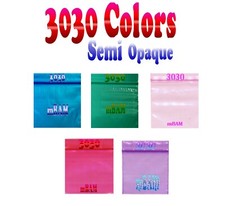 100 3030 GREEN PURPLE BLUE COLOR PINK APPLE MINI ZIP BAGGIES 3.0x3.0" 2.5 mil