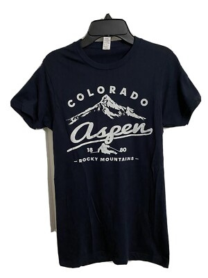 Aspen Colorado T-Shirt - Rocky Mountains 1880 Skier Skiing Tee New Without Tags