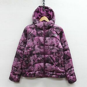 The North Face Puffer Jacket Womens Size Small Purple Camo 550 Down Insulated Ebay