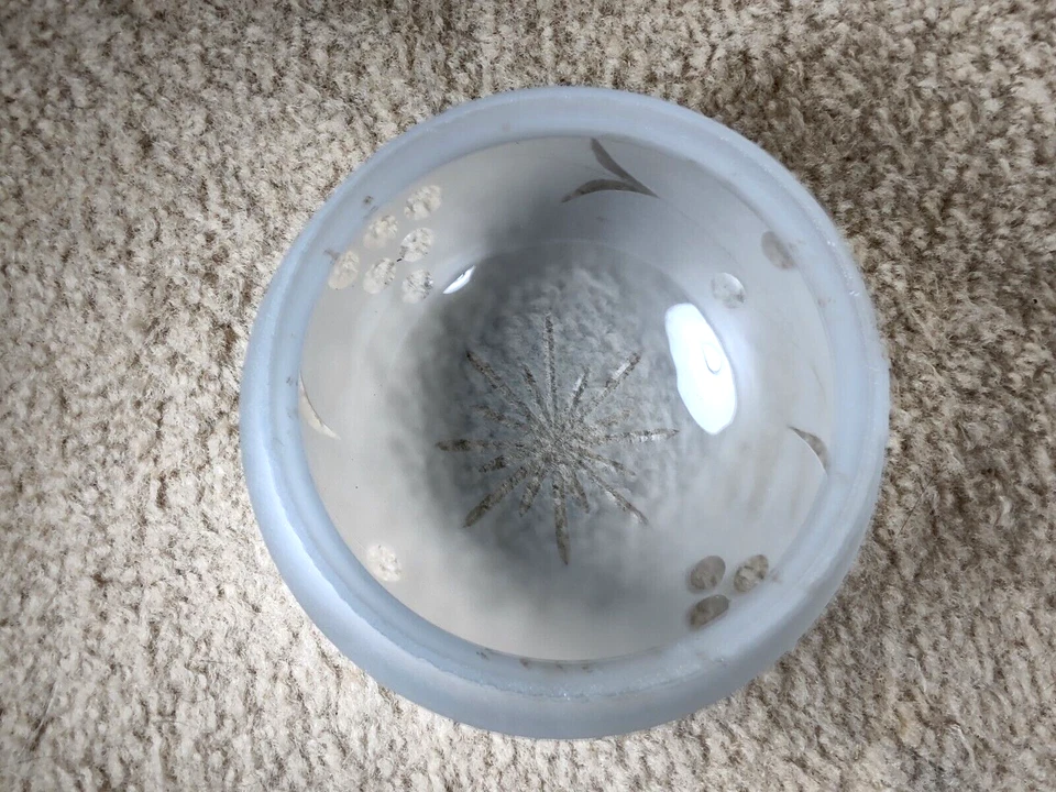 Lámpara de techo redonda esmerilada vintage pantalla de vidrio 6,25" montaje empotrado estrella decoración Foto 4 de 4