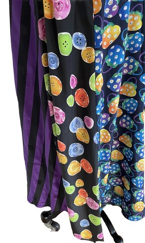CONNIE FAILS Womens XL DRESS Purple Unique Mix Print Long Oversized Rare Vintage - Picture 8 of 16