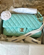 Chanel Classic Flap Bag Blue 19C Caviar Medium GHW