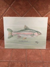 Nice!! Original 9x12 Oil Painting Rainbow Trout by local artist