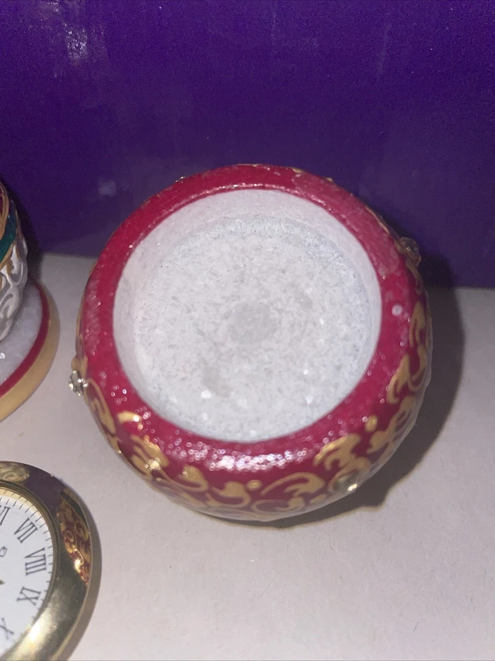 Handcrafter Makrana Marble Table Clock with hand enamelling - Boxed / Untested - Image 2 of 4