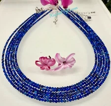 Wholesale Lot 6 Pcs 2mm Natural Lapis Lazuli Necklaces Crystal Healing Energy