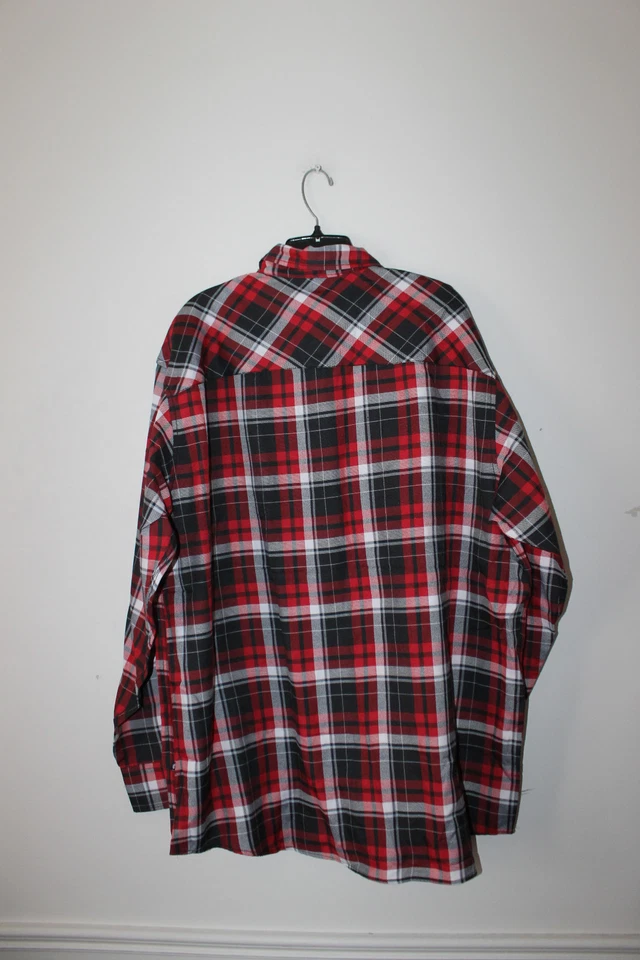 Nuevo WiTag Rocawear Camisa de Vestir Roja a Cuadros Botones Manga Larga para Hombre 3XB $50 Foto 4 de 4