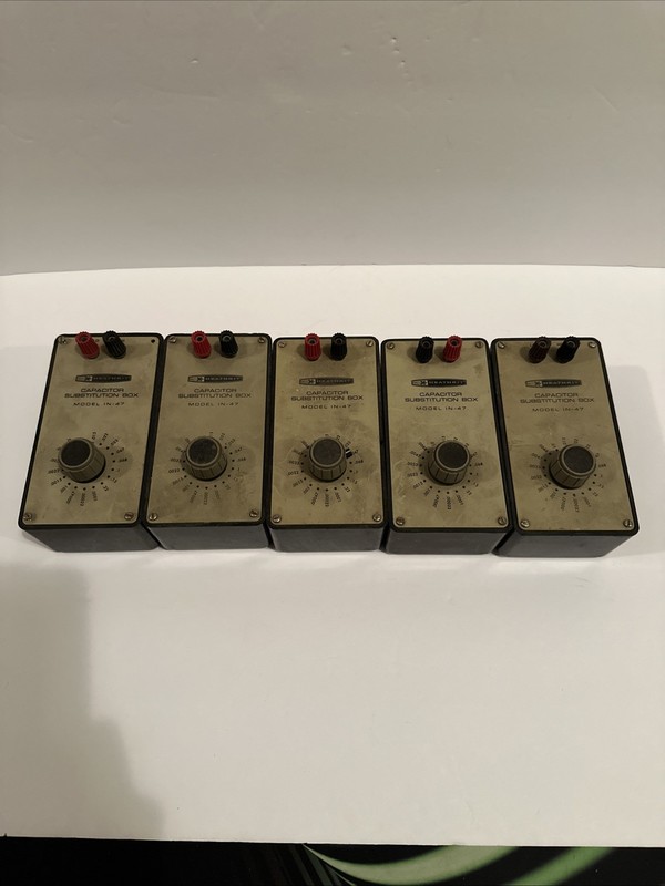 Lot Of 5 Vintage 1960s Heathkit Capacitor Substitution Box | Model IN-47