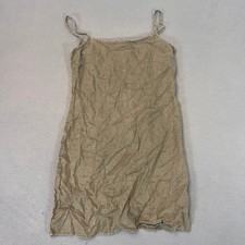 Old Navy Olive Green Shift Dress Womens Sz 4 Linen Sleeveless Square Neck Casual