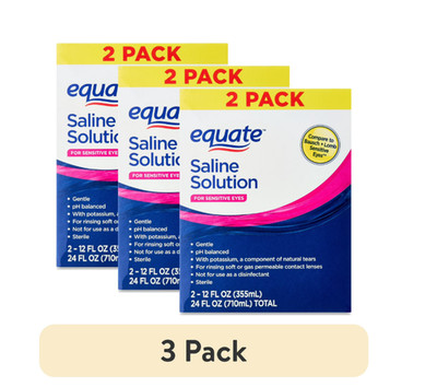 Equate Saline Solution for Sensitive Eyes 12 Fl Oz   Contact Lens Rinse (3PACK)