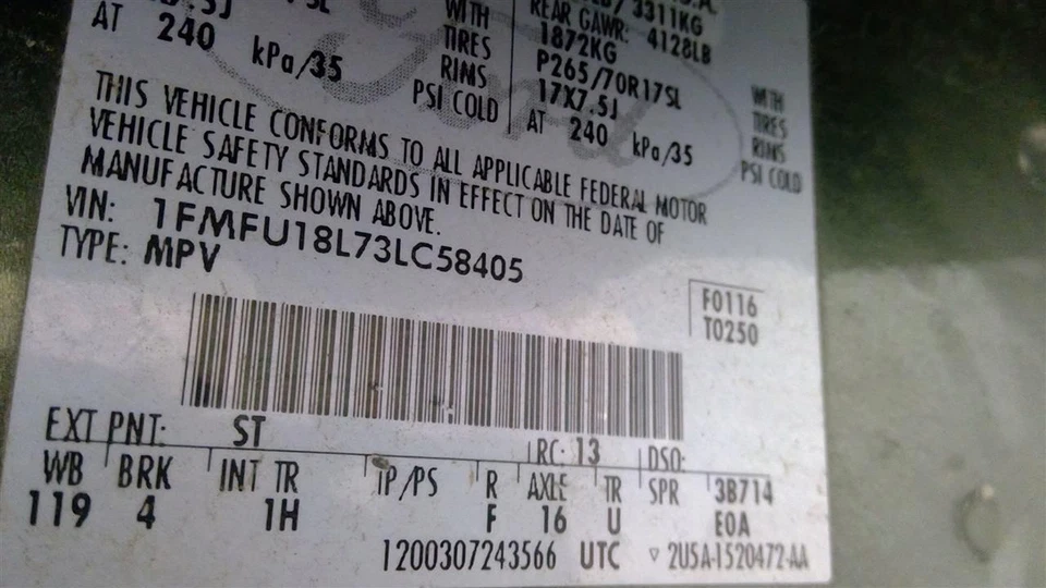 Used Rear Right Door Interior Trim Panel fits: 2003 Ford Expedition Grade A Foto 4 de 4