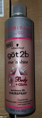 Schwarzkopf Got2b Rise 'N Shine Hairspray Body + Gloss 12 oz RARE