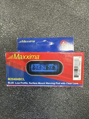 MAXXIMA M20484BCL 4 LED  Surface Mount Warning  Blue Clear Lens