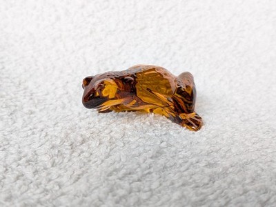 Lalique cristal Frog Brown France Figure - NO box included