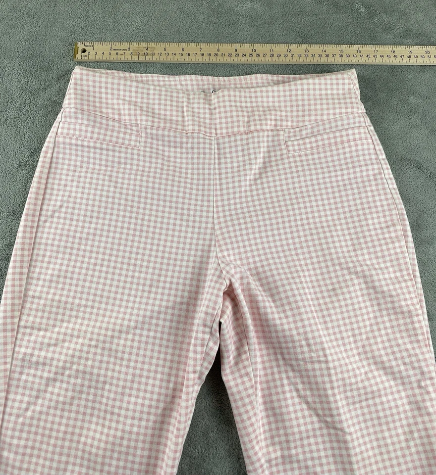 Croft & Barrow Women’s Bermuda Shorts Sz 8 Pink White Check Stretch C16 - Image 4 of 4