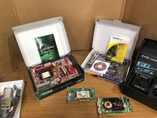 Computer Parts Lot - (2) Motherboards - (2) Video Cards - (1) Mini ATX PSU