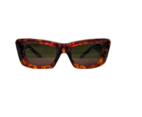Prada Reddish Brown Cat Eye Square Sunglasses Retail $531 - New Authentic