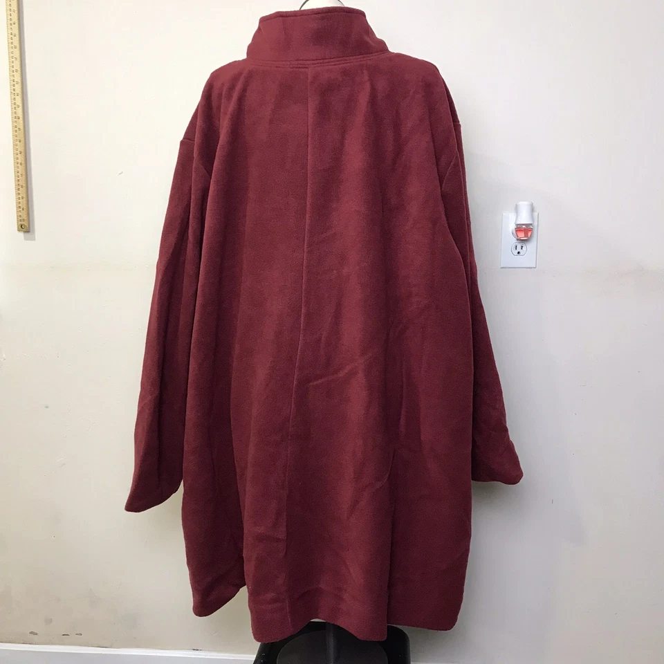 Woman's Within Rust Overcoat Women’s Size 6X (42/44) Color Red (Wine) Mock Neck - Image 3 of 4