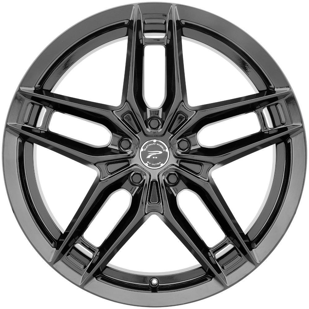 (Set of 4) Platinum 464 Lotus 17x8 5x100 +35mm Gloss Black Wheels Rims 17" Inch